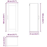  Kuhinjski element s polico Dimljeni oreh 40 x 31 x 100 cm, (5000131489) | Shoptok.si