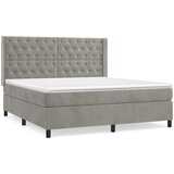 Maison Chic Box spring postelja - Vzmetna postelja z vzmetnico svetlo siva 160x200 cm žamet SL2418, (21900788) | Shoptok.si
