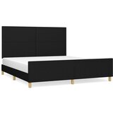 The Living Store Posteljni okvir z vzglavjem črn 180x200 cm blago - Posteljni Okvir Z Vzglavjem, (21503879) | Shoptok.si