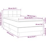 Box spring krevet s madracem tamnozeleni 90x190 cm baršunasti | shoptok.hr