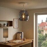 Brilagi LED plafonski luster R GLASS 1xE27/60W/230V prečnik 26 cm bež/zadimljeno-siva Slike