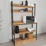 MID.YOU Kuhinjski Regal Insasi, Barva Hrasta, Črna | Shoptok.si