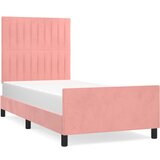 Maison Chic Posteljni okvir - Enojna postelja - Postelja za odrasle z vzglavjem roza 90x200 cm žamet-J9647, (21774910) | Shoptok.si