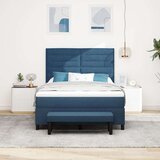  Postelja s špirjo z vzmetnico in klopjo modra 140x200 cm tkanina, (22083748) | Shoptok.si