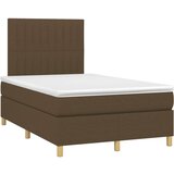 vidaXL Box spring postelja z vzmetnico temno rjava 120x190 cm blago, (21111319) Cene