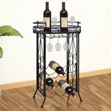  Stalak za Vino s Držačem Čaša za 9 Boca Metalni | shoptok.hr