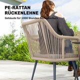  Set od 2 vrtne stolice s naslonima za ruke jastuci metalni okvir do 120 kg svijetlo sive | shoptok.hr