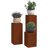  Stalak za biljke 3 pcs Rđa Čelik otporan na vremenske uvjete | shoptok.hr