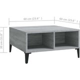vidaXL Klubska mizica siva sonoma 60x60x30 cm iverna plošča | Shoptok.si