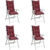 vidaXL Jastuci za stolice 4 kom prošarano boja vina 120x50x7cm tkanine