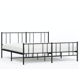 Metalni okvir kreveta uzglavlje i podnožje crni 200x200 cm | shoptok.hr