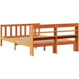 Okvir kreveta s uzglavljem voštano smeđi 140x190 cm od borovine | shoptok.hr