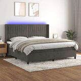  Box spring s madracem LED tamnosivi 200x200 cm baršun Cijene