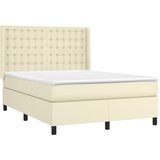  box spring s madracem LED krem 140x190cm od umjetne kože | shoptok.hr