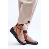 Zazoo 2743 Suede Wedge Sandals Beige | shoptok.hr