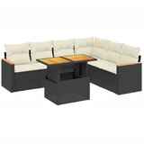  The Living Store Vrtna sedežna garnitura 7-delna z blazinami črn poli ratan - Vrtna Sedežna Garniture, (21455372) | Shoptok.si