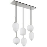 Globo Viseća LED svjetiljka Blacky (40 W, Broj žarulja: 6 Kom., D x Š x V: 800 x 340 x 1.200 mm, Srebrna, E14) | shoptok.hr