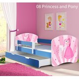  Otroška postelja ACMA z motivom, bočna modra + predal 140x70 cm 08 Princess with Pony | Shoptok.si