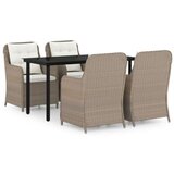  5-dijelni vrtni blagovaonski set smeđi | shoptok.hr