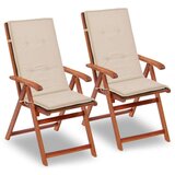  Jastuci za vrtne stolice 2 kom krem 120 x 50 x 3 cm od tkanine | shoptok.hr