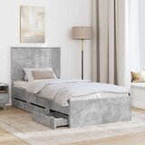  Konstrukcija postelje s predalom Betonsko siva 90 x 200 cm, (5000121286) | Shoptok.si