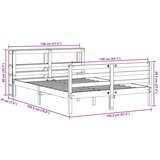  Okvir kreveta bez madraca 140 x 190 cm od masivne borovine | shoptok.hr