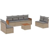 vidaXL 9-dijelni set vrtnih sofa s jastucima bež od poliratana | shoptok.hr