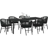  Vrtni set za objed 7 kom. Crna Čelik s prahom premazan | shoptok.hr