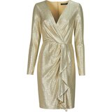 Polo Ralph Lauren Kratke obleke CINLAIT-LONG SLEEVE-COCKTAIL DRESS Pozlačena Cene