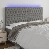 vidaXL LED posteljno vzglavje temno sivo 180x7x118/128 cm blago Cene