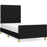 vidaXL Posteljni okvir z vzglavjem črn 80x200 cm blago, (20795026) Cene