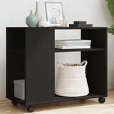  Bočni stolić s kotačima crni 70x35x60 cm konstruirano drvo | shoptok.hr