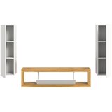 MID.YOU Dnevni Regal Tango, Barva Hrasta, Bela, 3-Delni | Shoptok.si