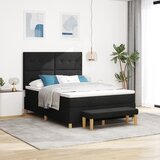 vidaXL Krevet s podstavom s madracem i klupom Crna 140x200 cm Tkanina Cijene