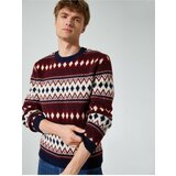 Koton Crew Neck Sweater with Ethnic Detail Acrylic Blend. Cene