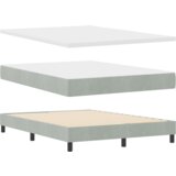 vidaXL Box Spring postelja z vzmetnico svetlo siva 160x200 cm žamet | Shoptok.si