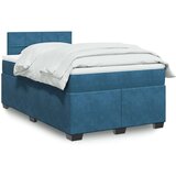 vidaXL Box spring postelja z vzmetnico modra 120x190 cm žamet | Shoptok.si