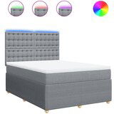 Maison Chic Box spring posteljni - Vzmetna postelja z vzmetnico svetlo siv 140x190 cm blago SL11228, (21903205) | Shoptok.si