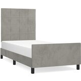 The Living Store Posteljni okvir z vzglavjem svetlo siv 80x200 cm žamet - Posteljni Okvir Z Vzglavjem, (21489406) | Shoptok.si