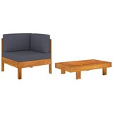 The Living Store Vrtna garnitura s temno sivimi blazinami 2-delna akacijev les - Vrtna Sedežna Garnitura, (21466549) | Shoptok.si