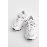 Marjin Women's Sneaker Thick Sole Laced Sneakers Refi White