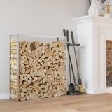 vidaXL Stalak za drva za ogrjev 110x28x116 cm od nehrđajućeg čelika Cijene