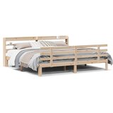 Maison Chic Posteljni okvir - Dvoposteljna postelja - Zakonska postelja z vzglavjem 180x200 cm borovina, (21692392) | Shoptok.si