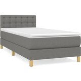Maison Chic Box spring postelja - Vzmetna postelja z vzmetnico temno siva 80x200 cm blago SL12833, (21906199) Cene