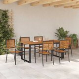  Vrtni set za objed 7 pcs Crna Čvrsto drvo akacije | Eponuda.ba