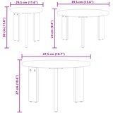  Kava Stol 3 pcs Vosak smeđa Masivna borovina | shoptok.hr