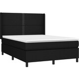  Box spring postelja z vzmetnico LED črna 140x200 cm blago, (20725990) | Shoptok.si
