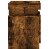  Noćni ormarići s LED svjetlima 2 kom dimljeni hrast 35x39x55 cm | shoptok.hr