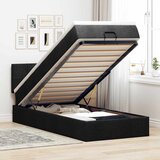 Maison Chic Otomanski Posteljni okvir - Enojna postelja - Postelja za odrasle z vzmetnico črn 80x200 cm blago-J2176, (21760831) | Shoptok.si