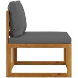 vidaXL Modularna srednja sofa i tamnosivi jastuci masivno drvo bagrema | shoptok.hr